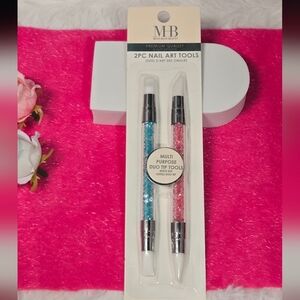Rhinestone Nail Art Tools Set – Silicone Duo-Tip Sculpting 2pc DIY Glam Beauty